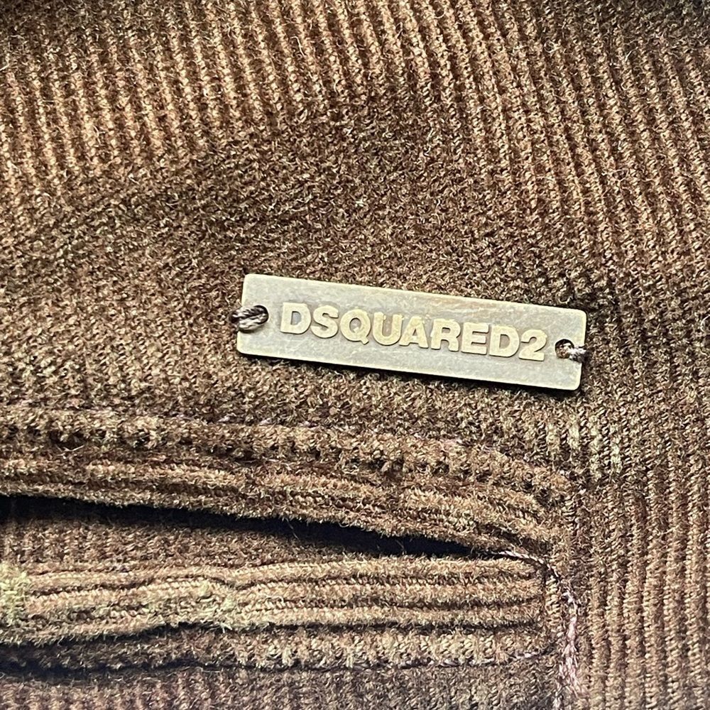 Dsquared2 Women’s trousers in cocoa brown corduroy distressed pants NWT. 40 - Picture 9 of 11